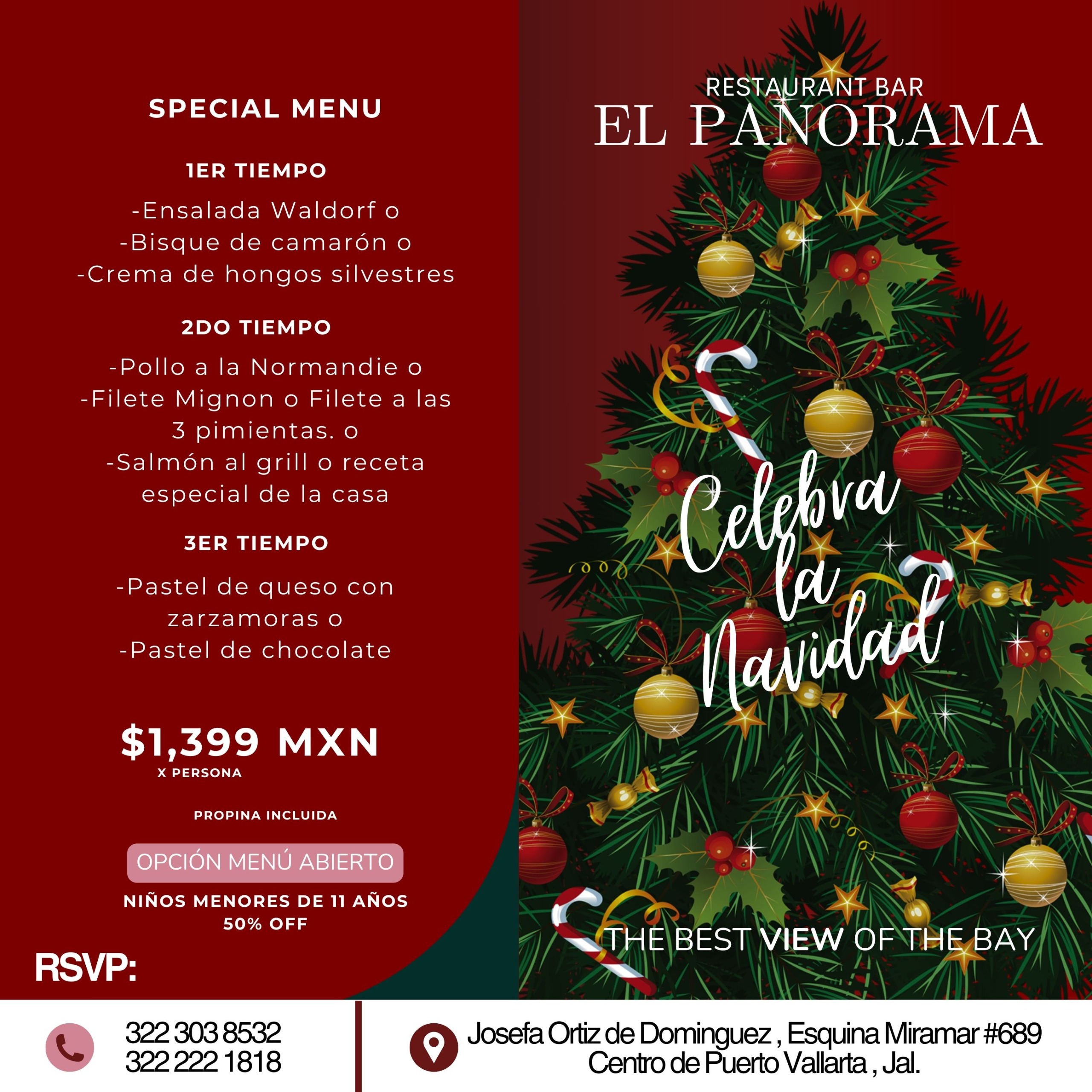 Advance Reservation December 24 Panorama Restaurant, 'CELEBRATE CHRISTMAS 2024'