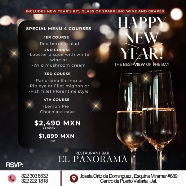 Advance Reservation December 31 Panorama Restaurant, 'HAPPY NEW YEAR 2024'